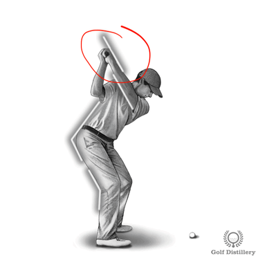 Top of swing highlighted