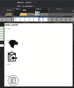 Performance with external images