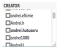 Creator drop-down